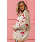 HAIRY SANTA FACE SWEATER TOP