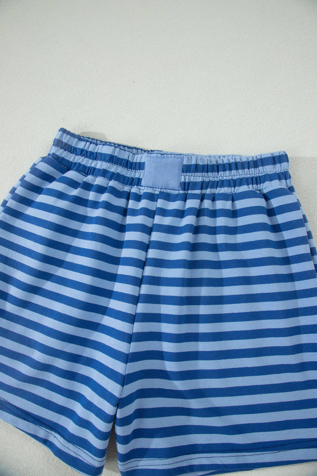 66Plus Striped Short Sleeve Top and Shorts Lounge Set (S-4X)