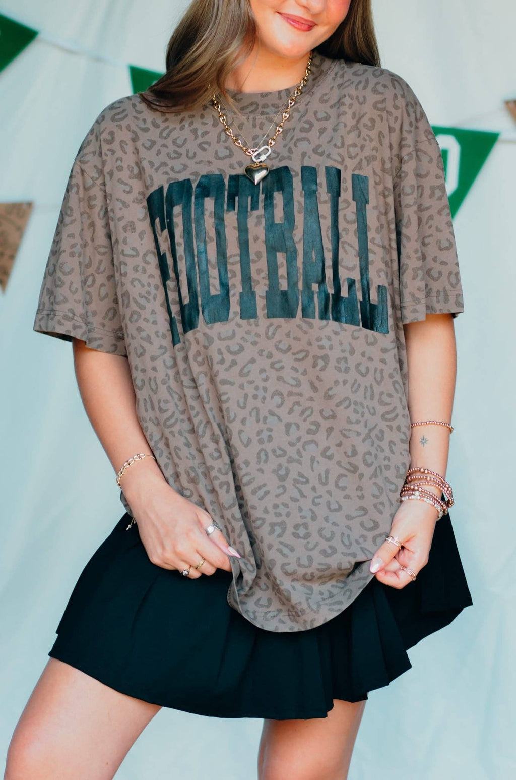 Football Brown Leopard Tee