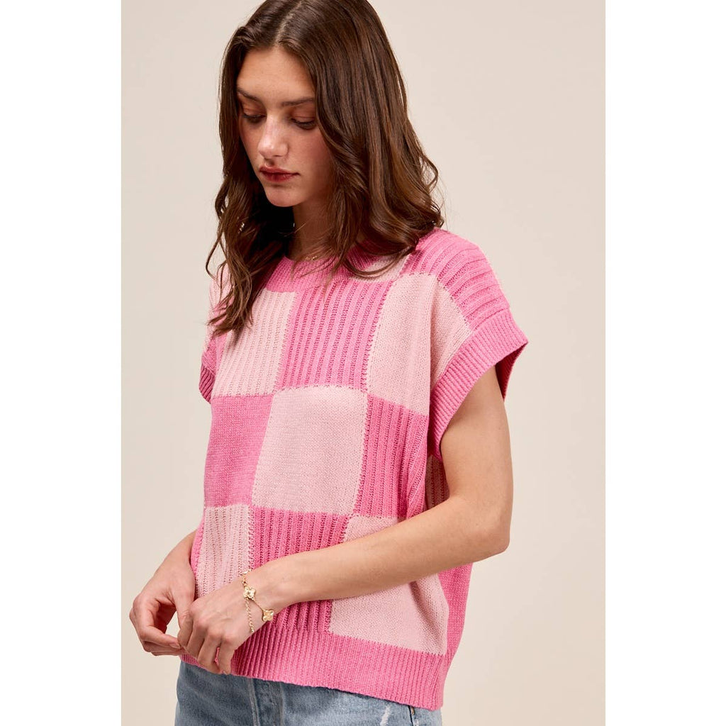 CHECK PLAID CASUAL SWEATER TOP
