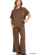 Scuba Curbed Hem Top & Pants Set - Zenana