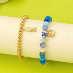 Nautical Blue Beaded Stretch Bracelet Set | 80B1705