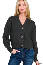 Melange Button Front Sweater Cardigan