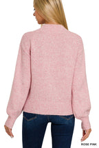 Melange Button Front Sweater Cardigan