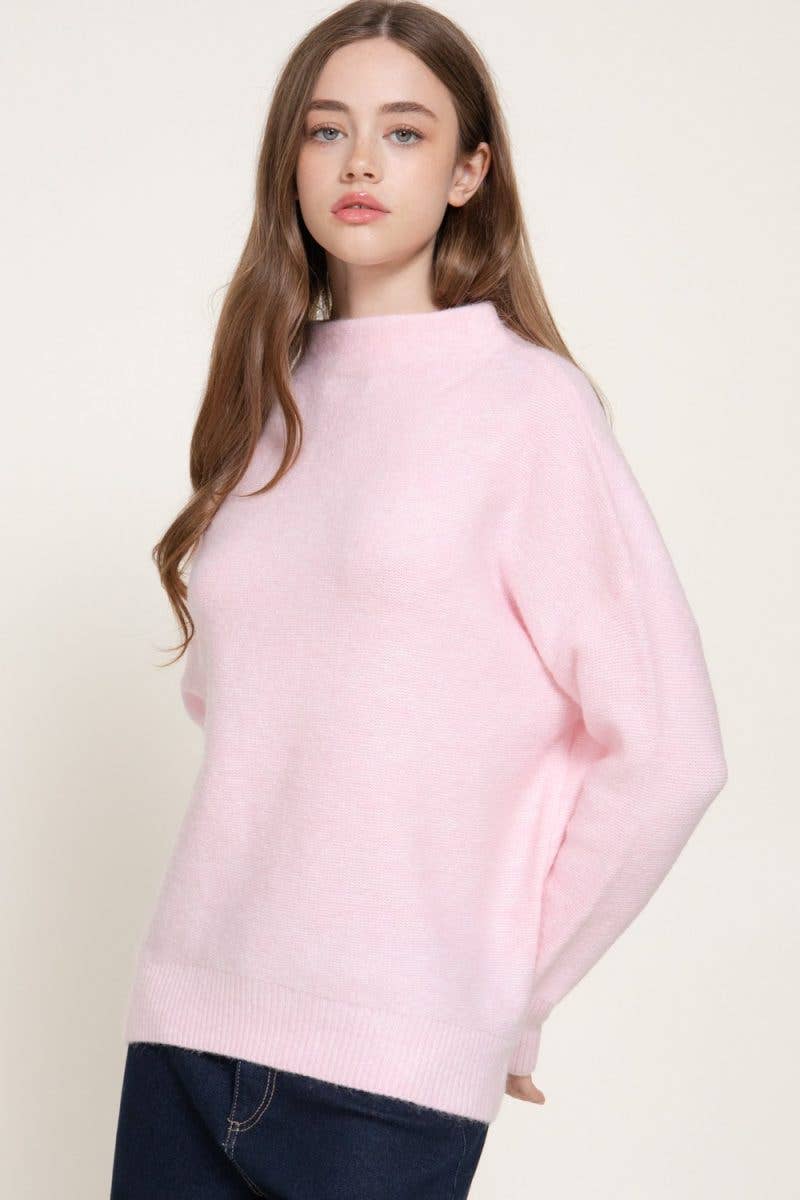 Long Sleeve Funnel Neck Sweater