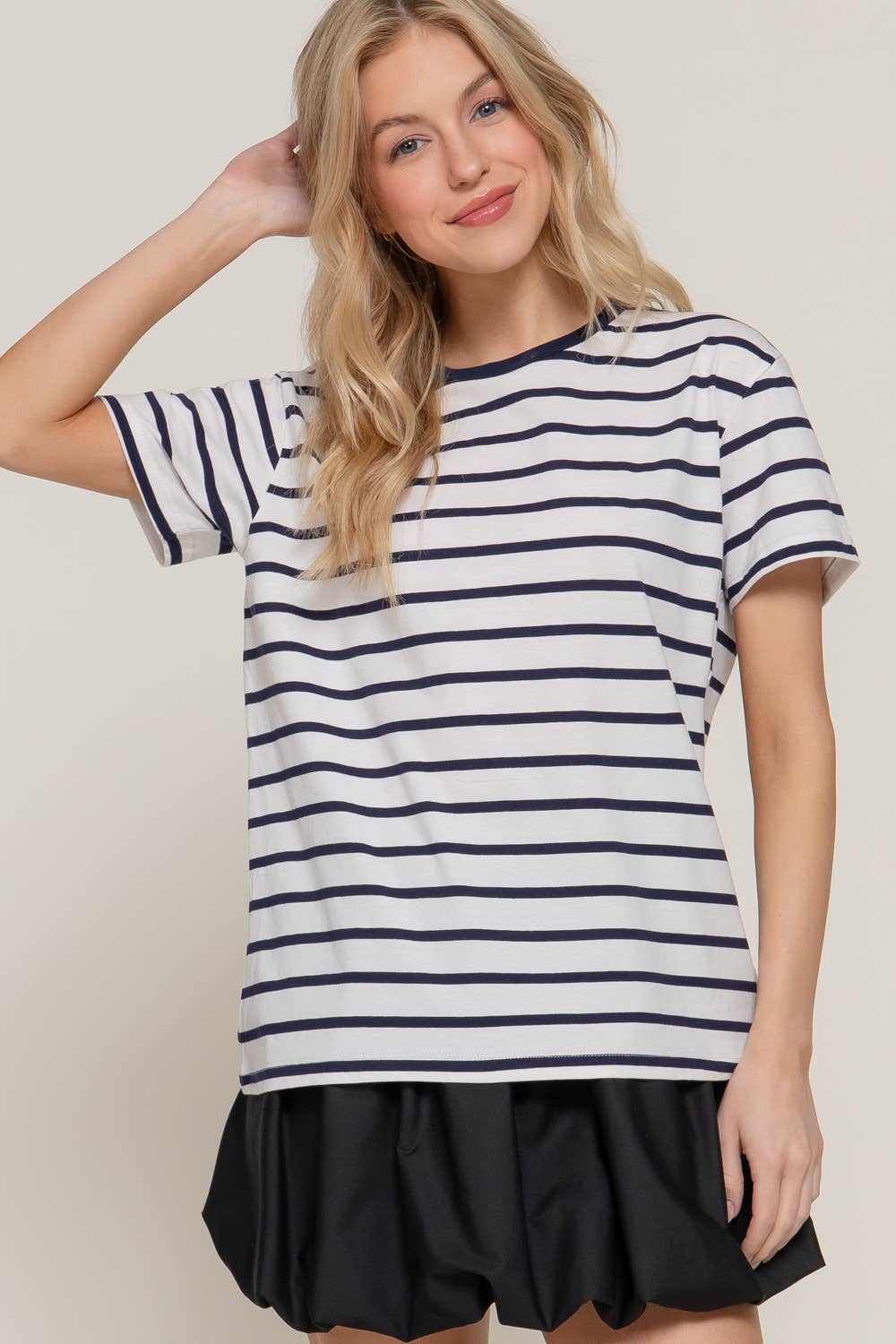 100% Cotton Stripe Loose fit Tee