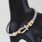 Two Toned Horseshoe Twisted Bracelet