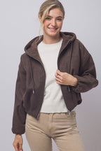 Boiled Hooded Bomber Jacket w/ Side Pockets