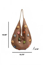 Floral Knitted Hollow Out Tote Bag
