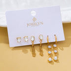 Crystal Stud & Linear Opal Drop Trio Earring Set | 80E62680