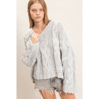 Cable Knit V-Neck Sweater
