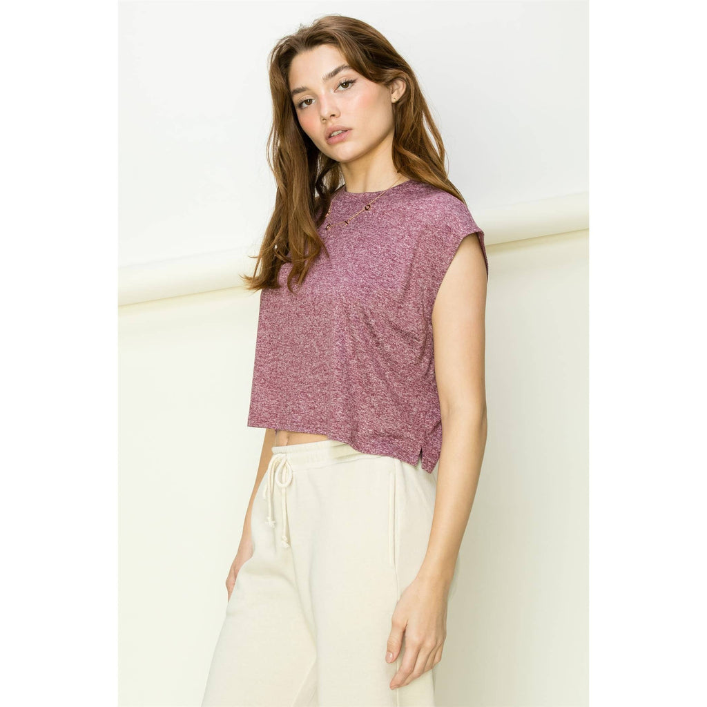 Crew Neck Cropped Top