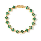 Dainty Gold-Tone Quatrefoil Crystal Bracelet | 40B5260