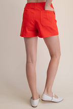Stretch Shorts High Waist Front Pocket