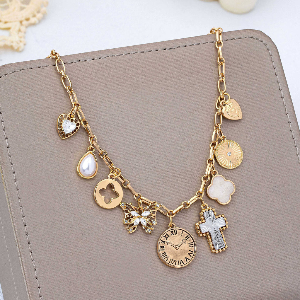 Eclectic Celestial & Vintage Charm Necklace | 80N93123