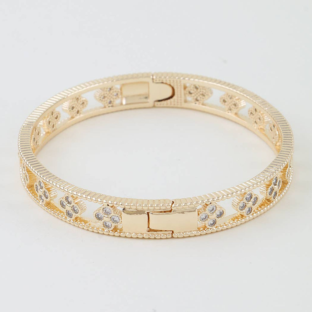 Multi Bejeweled Open Clover Bracelet