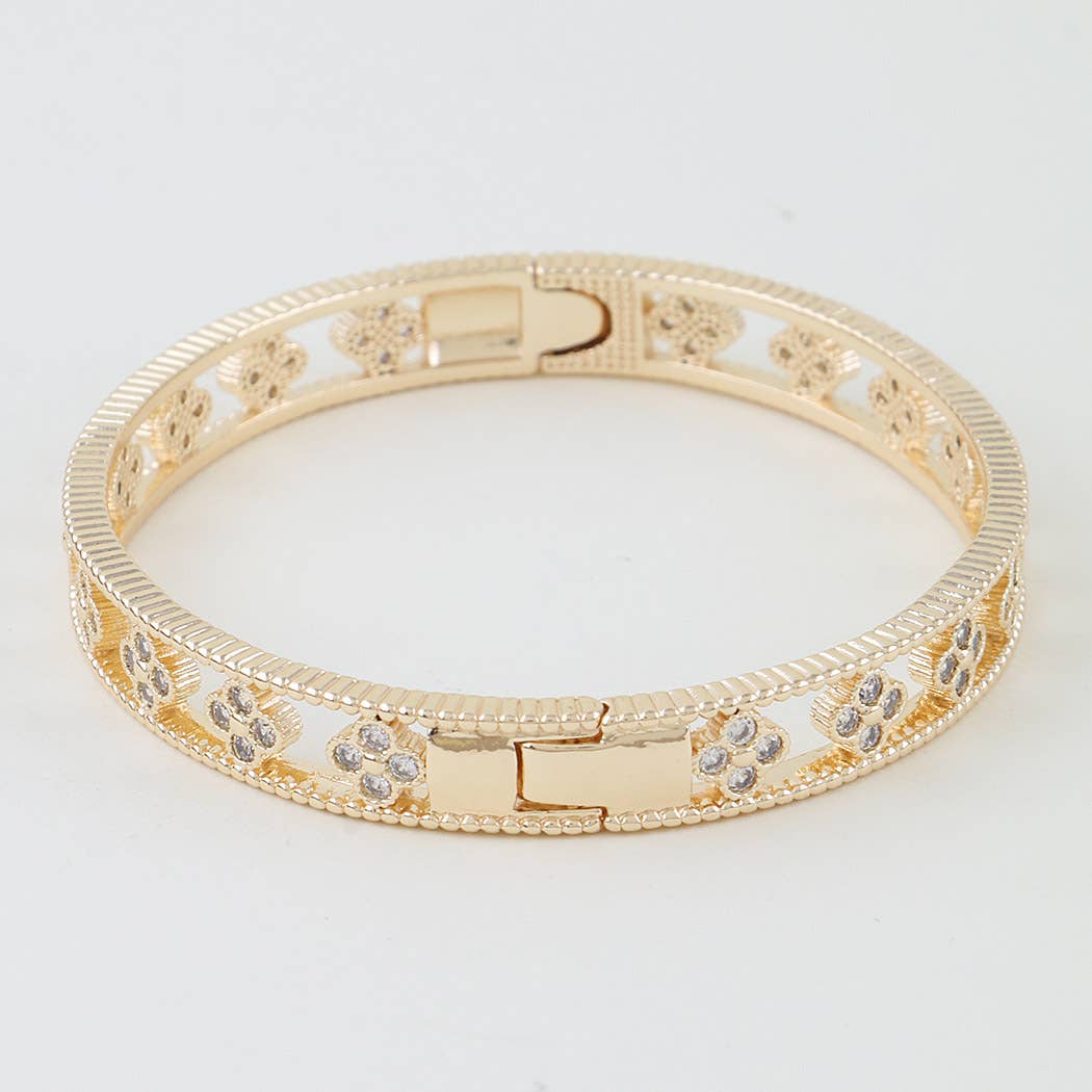 Multi Bejeweled Open Clover Bracelet