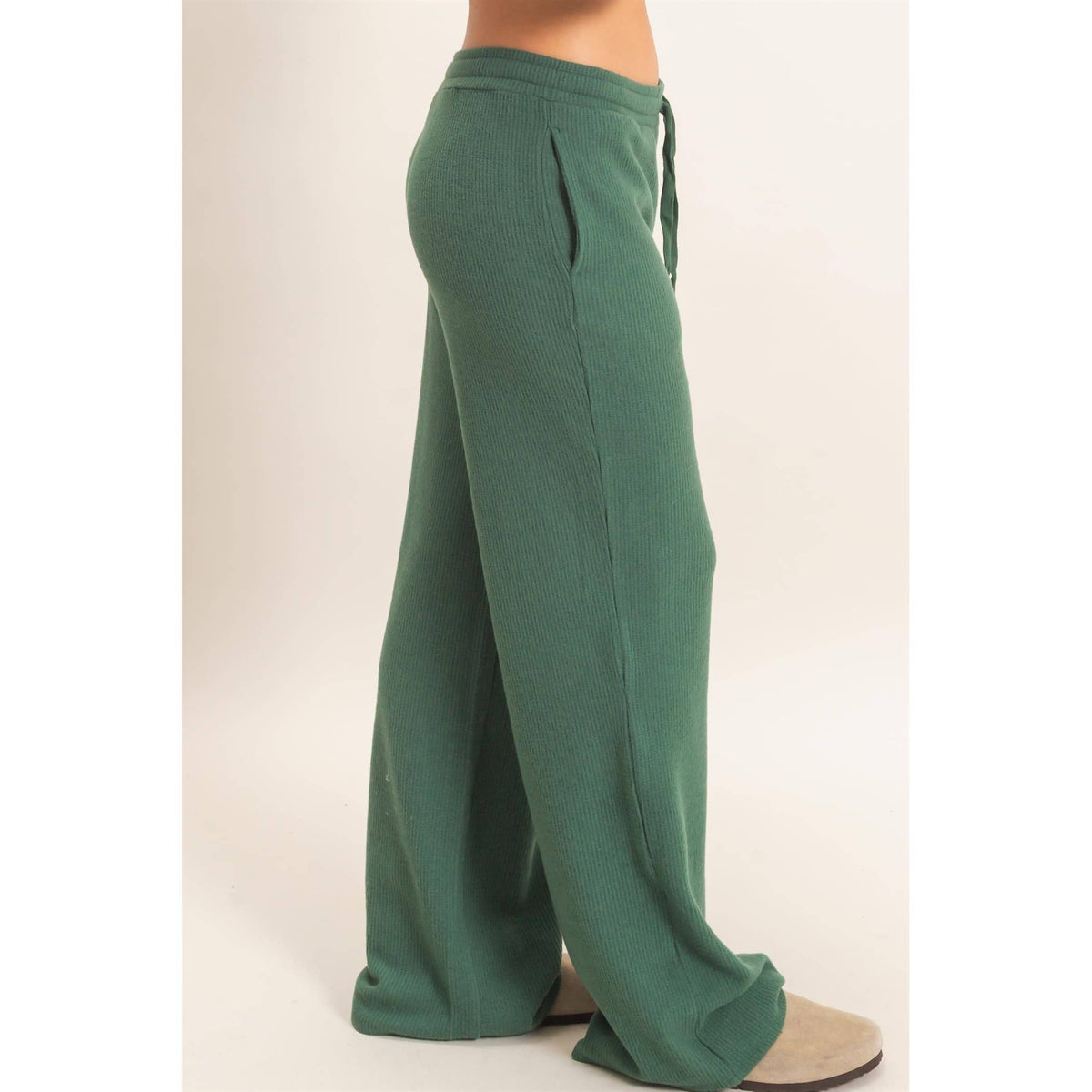 Brushed Waffle Drawstring Pants