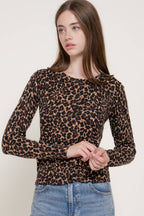Long Sleeve Leopard Print Sweater Cardigan