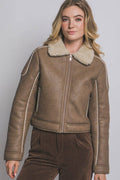 Faux Leather Shearling Jacket