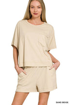 Exposed Seam Boxy Top N Shorts Set