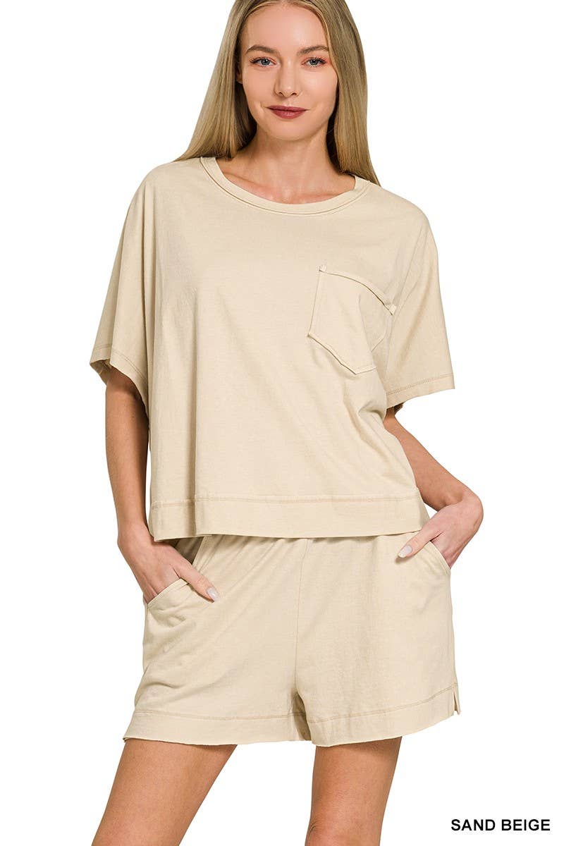 Exposed Seam Boxy Top N Shorts Set