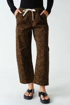 Leopard Lounge Wide-Leg Pants