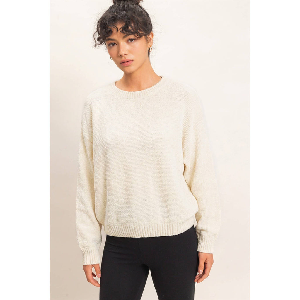 Chenille Crew Neck Sweater