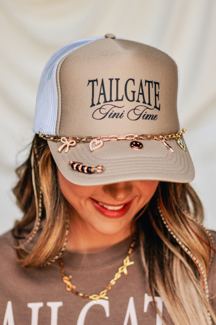 Tailgate Tini Time Khaki/White Trucker