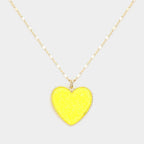 Druzy Heart Pendant Necklace
