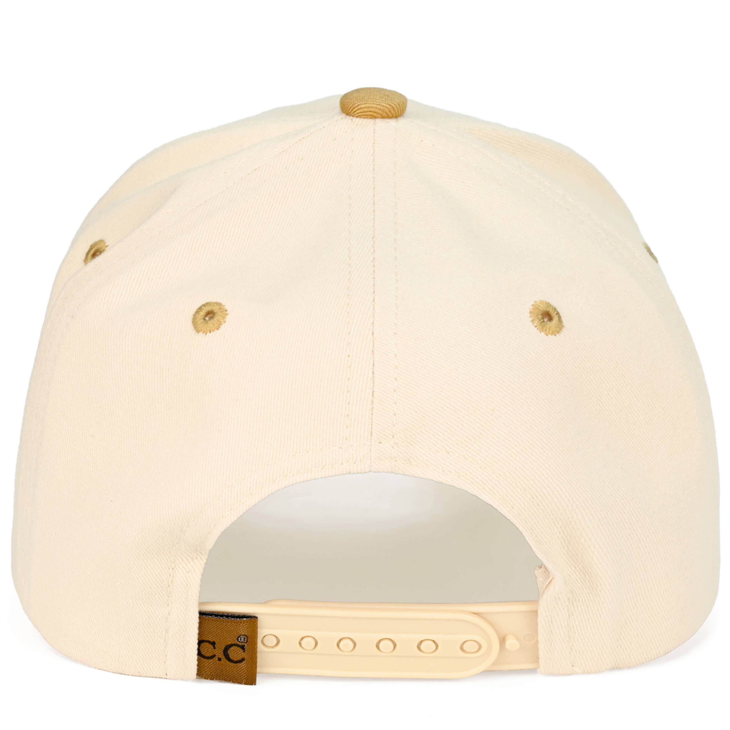 C.C WHISKEY WEATHER Embroidered Letter Two Tone Trucker Hat