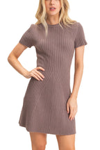 Ribbed Crew Neck Dress