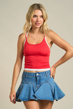 54356 CONTRAST HALTER LAYER TOP