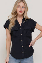 Dolman Short Sleeve Tencel Shirt