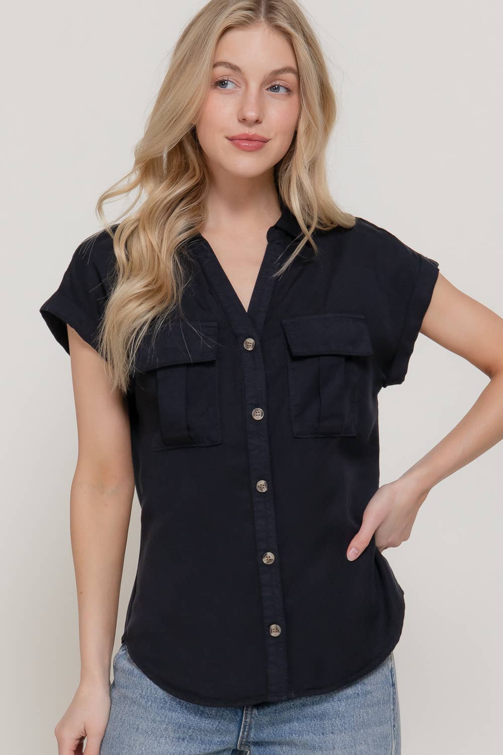 Dolman Short Sleeve Tencel Shirt