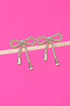 RHINESTONE BOW DROP EARRING | 80E2433