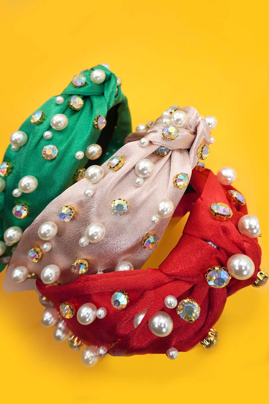 CHRISTMAS RHINESTONE PEARL HEADBAND