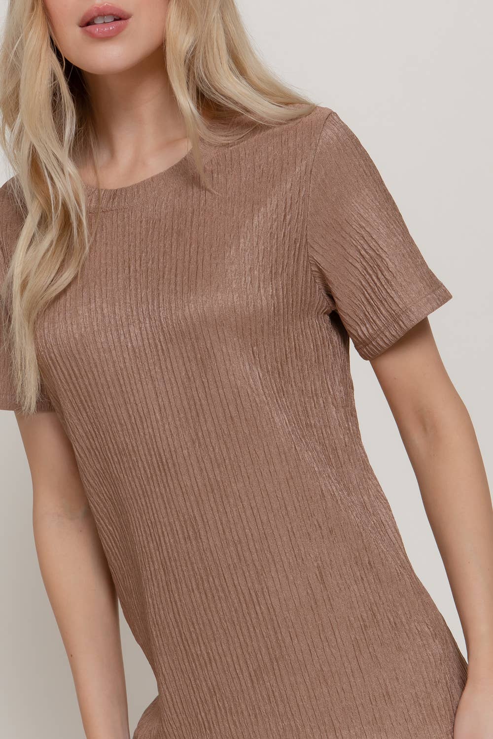 Short Sleeve Top & Wide Knit Pants Set