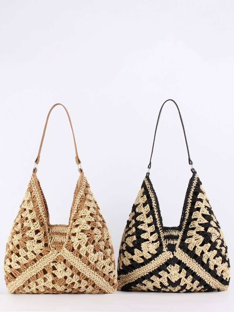 Crochet Open-Weave Boho Handbag