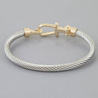 Two Toned Horseshoe Twisted Bracelet