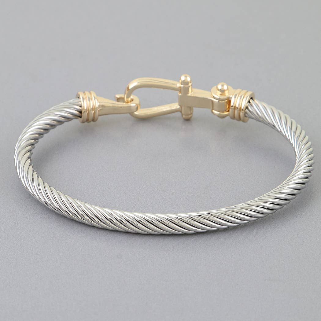Two Toned Horseshoe Twisted Bracelet