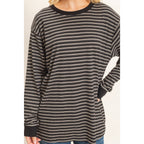 Striped Long Sleeve Crew Neck Top
