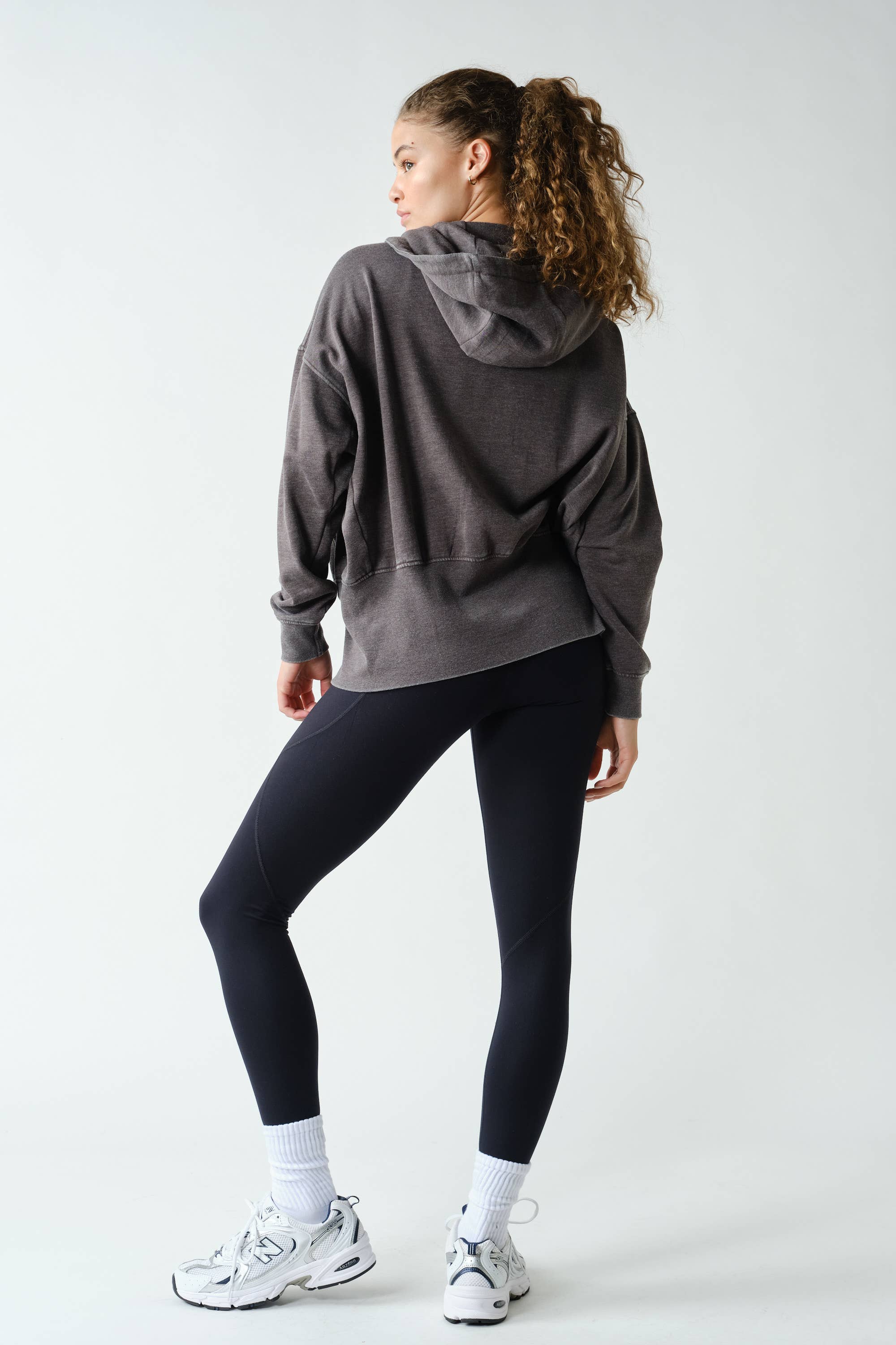 Fleece Hoodie Jacket with Tapered Sleeves