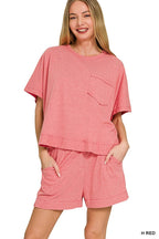 Exposed Seam Boxy Top N Shorts Set