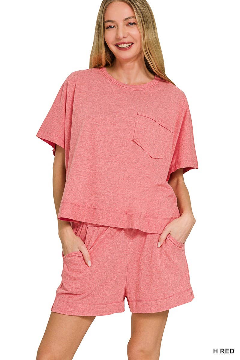 Exposed Seam Boxy Top N Shorts Set