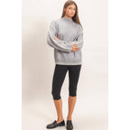 Blanket Stitch High Neck Sweater