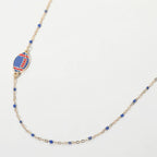 Football Charm Accent Dainty Beaded Game Day Chain Necklace