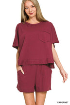 Exposed Seam Boxy Top N Shorts Set