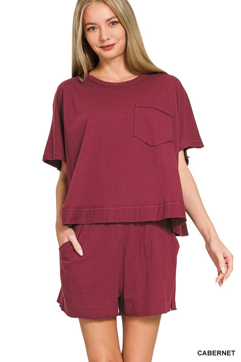 Exposed Seam Boxy Top N Shorts Set