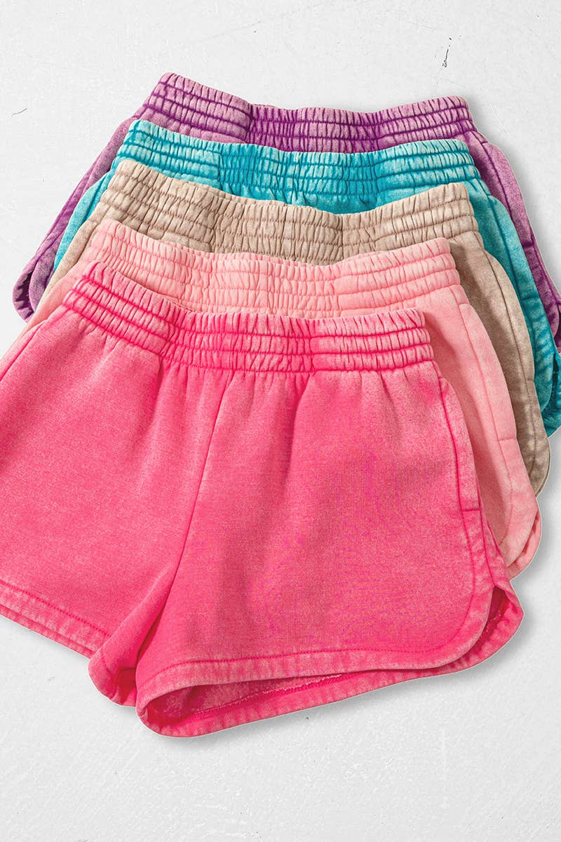 Elastic Waistband Dolphin Shorts